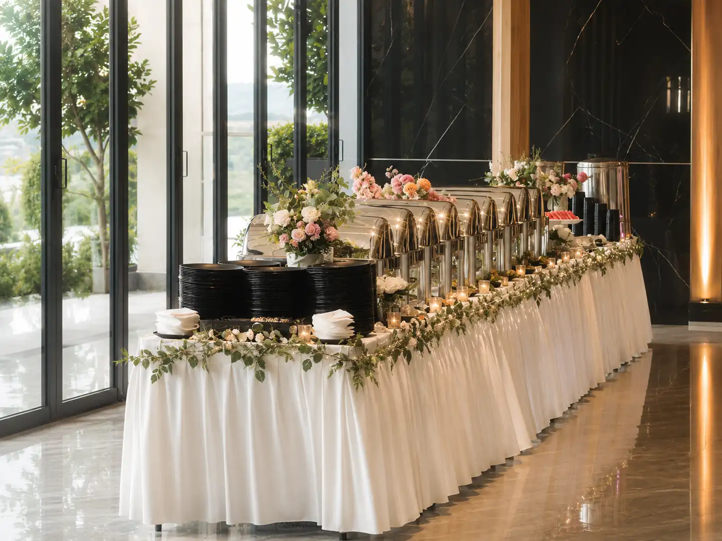 wedding buffet line teaffani catering